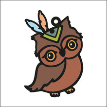 OL1874 - MDF Doodle Tribal Animal Hanging -  Tribal Owl - Olifantjie - Wooden - MDF - Lasercut - Blank - Craft - Kit - Mixed Media - UK