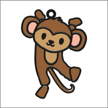 OL1785 - MDF  doodle jungle hanging - Monkey 2 - Olifantjie - Wooden - MDF - Lasercut - Blank - Craft - Kit - Mixed Media - UK