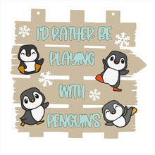 OL2479 - MDF Doodle Penguin - I'd rather play with penguins' - Olifantjie - Wooden - MDF - Lasercut - Blank - Craft - Kit - Mixed Media - UK