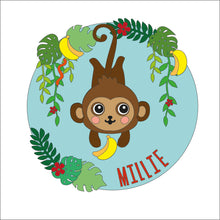 OL1421 - MDF Cute Monkey style 1 plaque personalised - Olifantjie - Wooden - MDF - Lasercut - Blank - Craft - Kit - Mixed Media - UK