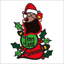 OL2668  - MDF Christmas Gnome doodle Father Christmas Countdown - Olifantjie - Wooden - MDF - Lasercut - Blank - Craft - Kit - Mixed Media - UK
