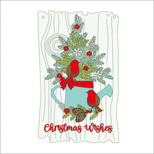OL2157 - MDF Robin Watering Can Christmas Tree Kit - Olifantjie - Wooden - MDF - Lasercut - Blank - Craft - Kit - Mixed Media - UK