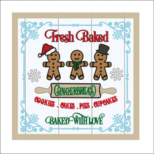 OL2389 - MDF Farmhouse Doodle Christmas  - Square layered Plaque -  Fresh Baked Gingerbread - Olifantjie - Wooden - MDF - Lasercut - Blank - Craft - Kit - Mixed Media - UK
