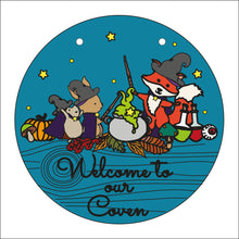 OL2346 - MDF Farmhouse Doodles Halloween - Hanging Sign Layered Plaque - Woodland Animals Witches - Olifantjie - Wooden - MDF - Lasercut - Blank - Craft - Kit - Mixed Media - UK