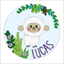 OL1475 - MDF  Cute Lamb  plaque personalised - Olifantjie - Wooden - MDF - Lasercut - Blank - Craft - Kit - Mixed Media - UK