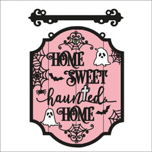 OL2342 - MDF Farmhouse Doodles Halloween - Hanging Sign Layered Plaque - Home Sweet Haunted Home - Olifantjie - Wooden - MDF - Lasercut - Blank - Craft - Kit - Mixed Media - UK