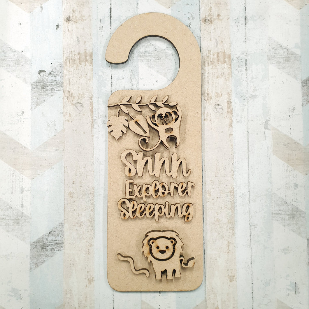 DH016 - Door Hanger - Jungle Theme - Olifantjie - Wooden - MDF - Lasercut - Blank - Craft - Kit - Mixed Media - UK