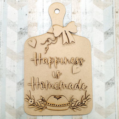 OL671 - MDF chopping board - Happiness is homemade - Olifantjie - Wooden - MDF - Lasercut - Blank - Craft - Kit - Mixed Media - UK