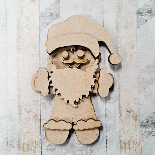 OL1165 - MDF Fancy Dress Gingerbread - Father Christmas - Olifantjie - Wooden - MDF - Lasercut - Blank - Craft - Kit - Mixed Media - UK