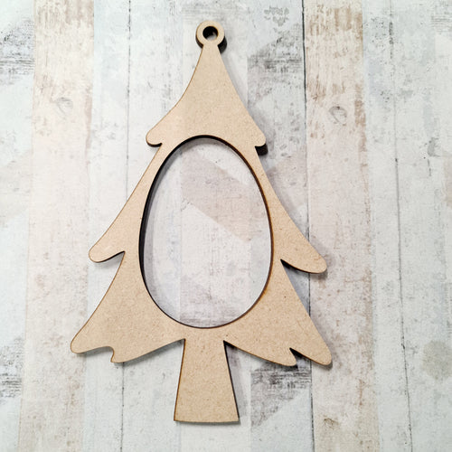OL1233 - MDF Kinder Egg Hanging Bauble - Christmas Tree - Olifantjie - Wooden - MDF - Lasercut - Blank - Craft - Kit - Mixed Media - UK