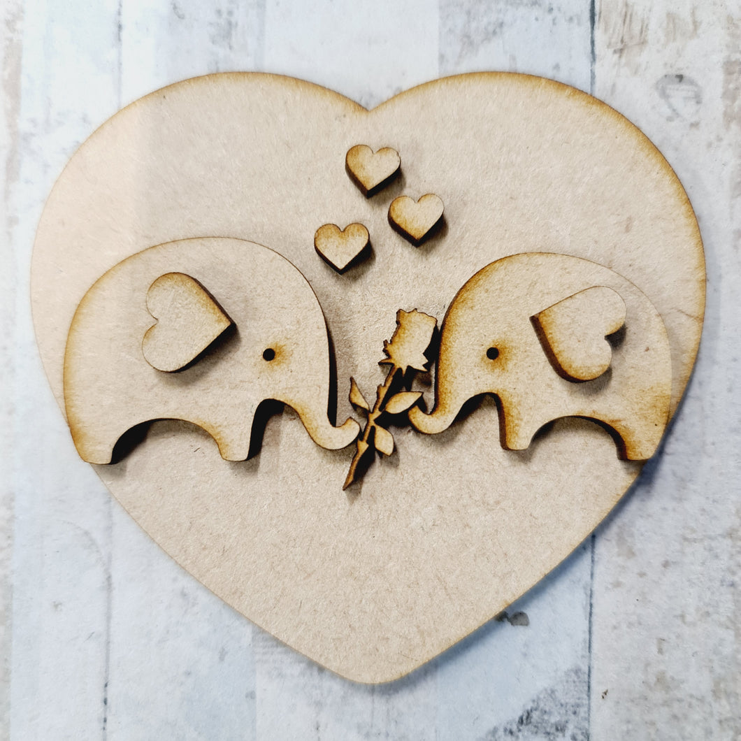 OL1269 - MDF Valentine Oli kit - Olifantjie - Wooden - MDF - Lasercut - Blank - Craft - Kit - Mixed Media - UK