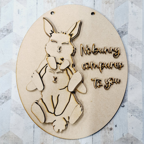 OL1289 - No bunny compares to you plaque - Olifantjie - Wooden - MDF - Lasercut - Blank - Craft - Kit - Mixed Media - UK