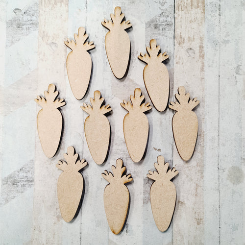 OL1291 - MDF Pack 10 5cm Carrots - Olifantjie - Wooden - MDF - Lasercut - Blank - Craft - Kit - Mixed Media - UK