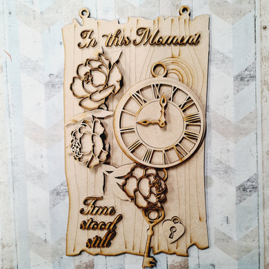 OL1337 - Peony ‘In this moment’ Wood effect Hanging - Olifantjie - Wooden - MDF - Lasercut - Blank - Craft - Kit - Mixed Media - UK