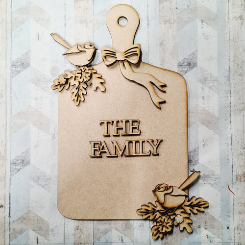 OL1329 - MDF chopping board - Wren Birds Personalised ’ - Olifantjie - Wooden - MDF - Lasercut - Blank - Craft - Kit - Mixed Media - UK
