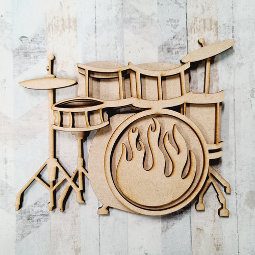 SJ520 - MDF Sarah Jane Drum Kit - Olifantjie - Wooden - MDF - Lasercut - Blank - Craft - Kit - Mixed Media - UK