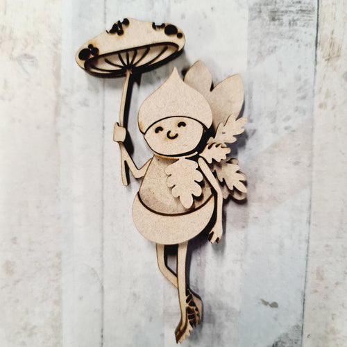 OA007 - MDF Oak Fairy - oak acorn - Olifantjie - Wooden - MDF - Lasercut - Blank - Craft - Kit - Mixed Media - UK