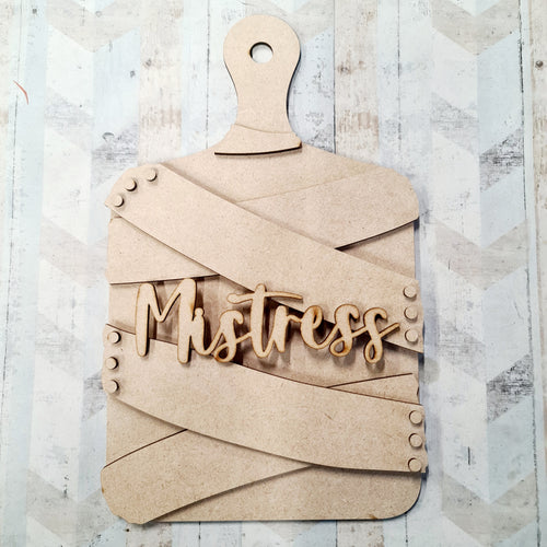 OL668 - MDF chopping board - Mistress - Olifantjie - Wooden - MDF - Lasercut - Blank - Craft - Kit - Mixed Media - UK