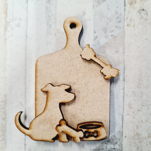 OL855 - MDF Mini Chopping Board  - Dog - Olifantjie - Wooden - MDF - Lasercut - Blank - Craft - Kit - Mixed Media - UK