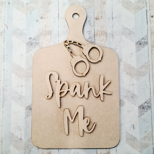 OL666 - MDF chopping board - Spank Me - Olifantjie - Wooden - MDF - Lasercut - Blank - Craft - Kit - Mixed Media - UK