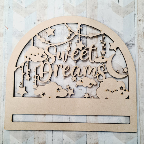 MC019 - MDF Macrame Hanging -  Sweet Dreams Cloud and Stars Themed - Olifantjie - Wooden - MDF - Lasercut - Blank - Craft - Kit - Mixed Media - UK