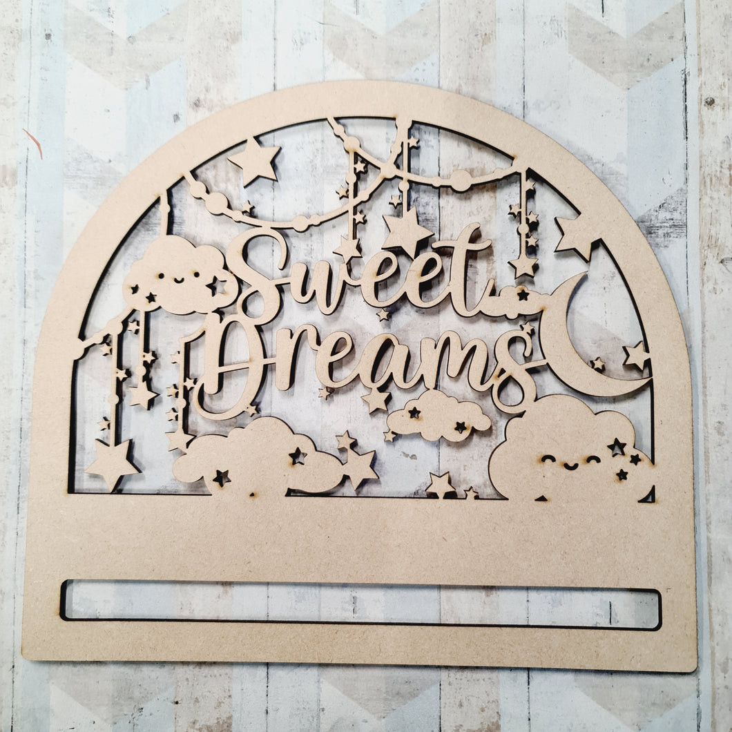 MC019 - MDF Macrame Hanging -  Sweet Dreams Cloud and Stars Themed - Olifantjie - Wooden - MDF - Lasercut - Blank - Craft - Kit - Mixed Media - UK