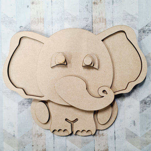 CR004 - MDF Large Cute Character - Cute Elephant - Olifantjie - Wooden - MDF - Lasercut - Blank - Craft - Kit - Mixed Media - UK