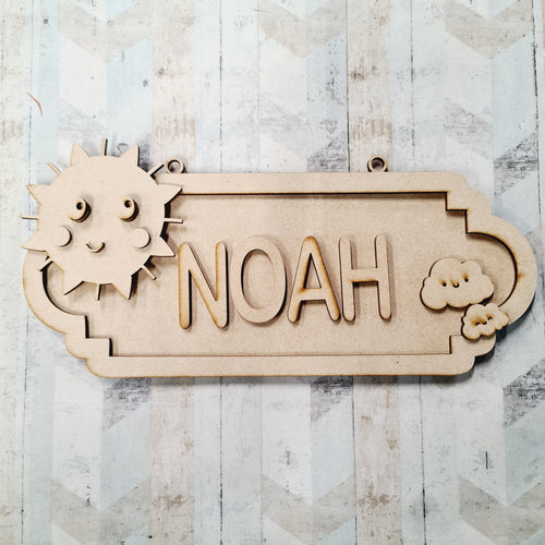 SS156 - MDF Cute Sunshine Personalised Street Sign - Medium (8 letters) - Olifantjie - Wooden - MDF - Lasercut - Blank - Craft - Kit - Mixed Media - UK