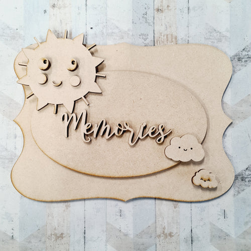 OP073 - MDF Cute Sunshine Themed Personalised Plaque - Olifantjie - Wooden - MDF - Lasercut - Blank - Craft - Kit - Mixed Media - UK