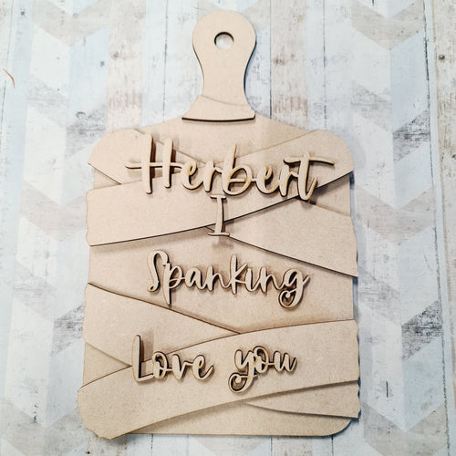 OL669 - MDF chopping board - Personalised ‘I Spanking Love You’ - Olifantjie - Wooden - MDF - Lasercut - Blank - Craft - Kit - Mixed Media - UK