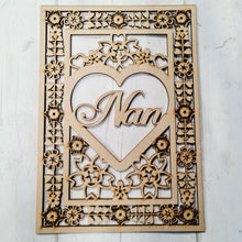 OL534 - MDF A4 Personalised Floral Heart  Plaque - Olifantjie - Wooden - MDF - Lasercut - Blank - Craft - Kit - Mixed Media - UK