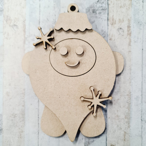 OL1158 - MDF Fancy Dress Gingerbread - Bauble - Olifantjie - Wooden - MDF - Lasercut - Blank - Craft - Kit - Mixed Media - UK