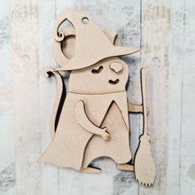 OL397 - MDF Witch / Wizard  Mouse Hanging Halloween Bauble - Olifantjie - Wooden - MDF - Lasercut - Blank - Craft - Kit - Mixed Media - UK