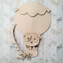 OL1457 - Hotair Balloon - Panda Theme - with optional hanging holes - Olifantjie - Wooden - MDF - Lasercut - Blank - Craft - Kit - Mixed Media - UK