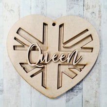 HB036 - MDF Hanging Heart -  Personalised Layered Theme - Union Jack - Olifantjie - Wooden - MDF - Lasercut - Blank - Craft - Kit - Mixed Media - UK
