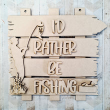 OL650 - MDF ‘I’d rather be fishing    ’ Layered Plaque - Olifantjie - Wooden - MDF - Lasercut - Blank - Craft - Kit - Mixed Media - UK