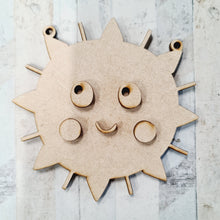PL020 - MDF Plaque - Cute Sun Plaque optional holes - Olifantjie - Wooden - MDF - Lasercut - Blank - Craft - Kit - Mixed Media - UK