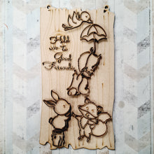 OL1512 - MDF Rectangle Woodland Doodle Friends Plaque - ‘Hold on to good friends ’ - Olifantjie - Wooden - MDF - Lasercut - Blank - Craft - Kit - Mixed Media - UK