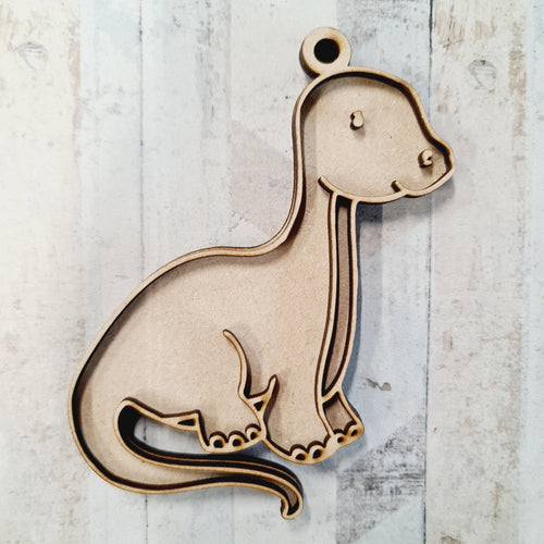 OL1557 - MDF  doodle Dinosaur hanging - Style 1 - Olifantjie - Wooden - MDF - Lasercut - Blank - Craft - Kit - Mixed Media - UK