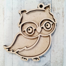 OL1554 - MDF  doodle animal hanging - Owl - Olifantjie - Wooden - MDF - Lasercut - Blank - Craft - Kit - Mixed Media - UK