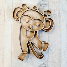 OL1785 - MDF  doodle jungle hanging - Monkey 2 - Olifantjie - Wooden - MDF - Lasercut - Blank - Craft - Kit - Mixed Media - UK