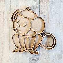 OL1788 - MDF  doodle jungle hanging - Monkey 4 - Olifantjie - Wooden - MDF - Lasercut - Blank - Craft - Kit - Mixed Media - UK