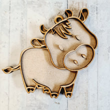 OL1767 - MDF  doodle Farm hanging - Cow style 5 - Olifantjie - Wooden - MDF - Lasercut - Blank - Craft - Kit - Mixed Media - UK