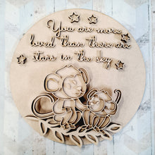 OL1813 - MDF Round Doodle Jungle - Monkey Plaque ‘you are more loved than there are stars in the sky’ - Olifantjie - Wooden - MDF - Lasercut - Blank - Craft - Kit - Mixed Media - UK