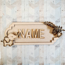 SS177- MDF Doodle Jungle  - Elephant style 1 - Personalised Street Sign - Small (6 letters) - Olifantjie - Wooden - MDF - Lasercut - Blank - Craft - Kit - Mixed Media - UK