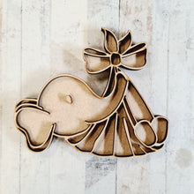 OL1762 - MDF  doodle jungle hanging - Elephant baby - Olifantjie - Wooden - MDF - Lasercut - Blank - Craft - Kit - Mixed Media - UK