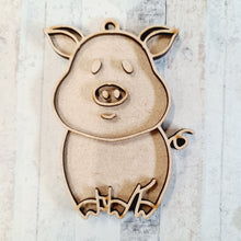 OL1780 - MDF  doodle Farm hanging - Pig Style 2 - Olifantjie - Wooden - MDF - Lasercut - Blank - Craft - Kit - Mixed Media - UK
