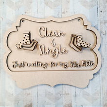 OL815 - MDF ‘Clean & Single Just waiting for my Sole Mate’ sock hanging plaque - Olifantjie - Wooden - MDF - Lasercut - Blank - Craft - Kit - Mixed Media - UK
