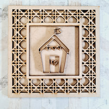 OL1693 - MDF Rattan effect square plaque - Seaside Doodles - Style 9 - Olifantjie - Wooden - MDF - Lasercut - Blank - Craft - Kit - Mixed Media - UK