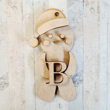 OL1102 - MDF Hanging Initial Gingerbread  - Santa Hat - Olifantjie - Wooden - MDF - Lasercut - Blank - Craft - Kit - Mixed Media - UK